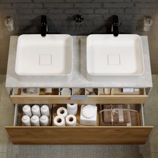 Подвесная тумба под раковину Aqwella Mobi MOB0112BS+MOB0712DB 120 см